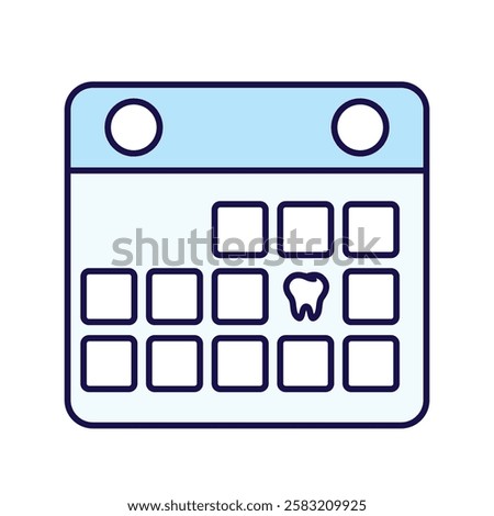 A minimalistic outline icon of a calendar medical check up dental Ideal for medical, healthcare, and dentistry-related designs.