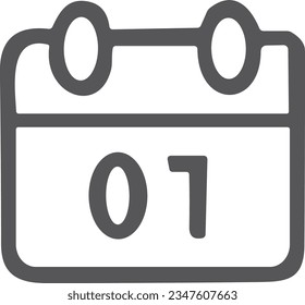 Minimalistic outline icon of a calendar, representing dates, events, or scheduling.