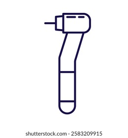 A minimalistic outline icon of a dental handpiece (dental drill) Ideal for medical, healthcare, and dentistry-related designs.