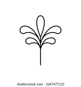Minimalistic outline icon palm tree vector illustration