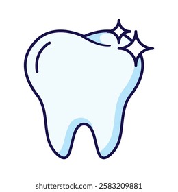 A minimalistic outline icon of a shinny tooth dental Ideal for medical, healthcare, and dentistry-related designs.