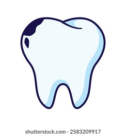 A minimalistic outline icon of a Teeth with Plaque dental Ideal for medical, healthcare, and dentistry-related designs.