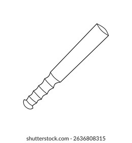 Minimalistic Outline Illustration of a Baseball Bat in Black and White