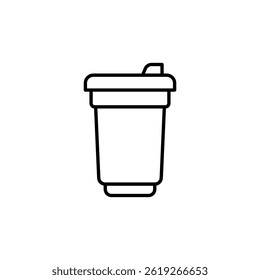 Minimalistic outline illustration of a takeaway coffee or beverage cup