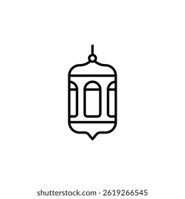 Contorno minimalista de um Lanterna do Ramadã simbolizando tradições festivas