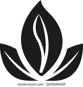 Minimalistisches, skizziertes Blattsymbol für Logos und Branding im Vektorformat