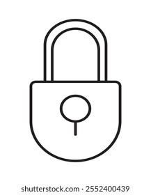 Um ícone de cadeado minimalista que representa segurança, privacidade ou controle de acesso. Perfeito para sites, aplicativos ou projetos de tecnologia.