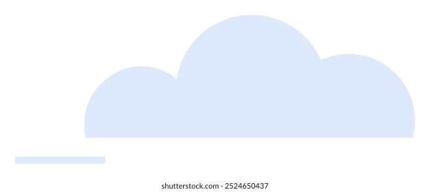 Minimalistic pastel blue cloud with a short horizontal line. Ideal for weather apps, nature-themed designs, children s books, educational materials, environmental projects. Flat vector style.