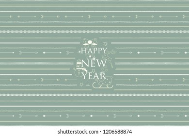 minimalistic pattern of arrows and elements for the new year. Christmas decorations. 