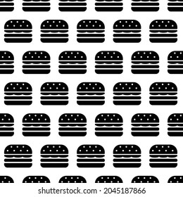Patrón minimalista con hamburguesas en un fondo blanco.