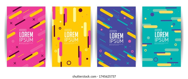 Minimalistic pattern, colorfull banner set background