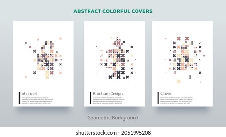 Minimalistic pattern design set. Abstract geometric cover background.