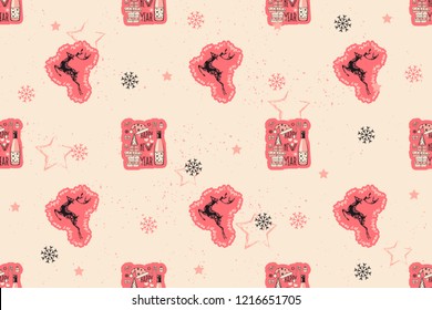 minimalistic pattern of elements for the new year. Christmas decorations. 
