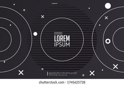 Minimalistic pattern, line geometric black background