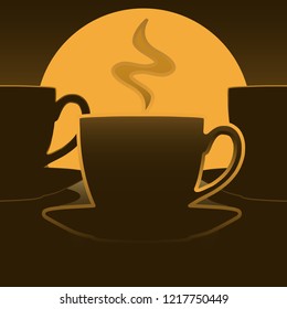 Minimalistic pattern on coffee theme