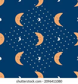 minimalistic pattern for wrapping paper, moon and stars