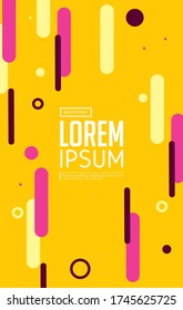 Minimalistic pattern, yellow memphis style background