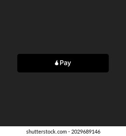 Minimalistic Pay Icon for App. Black, Isolated UI Button with a pear logo. Vector illustration