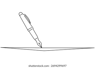 Icono minimalista de la pluma que dibuja una Ilustración vectorial de línea para la oficina y el tema de escritura
