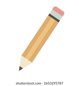 Minimalistic pencil icon with an eraser, ideal for design, writing, and educational themes.