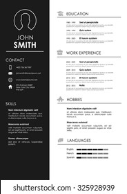 Minimalistic personal vector resume - cv template
