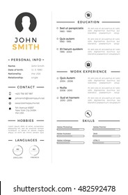 Minimalistic personal vector resume - cv template