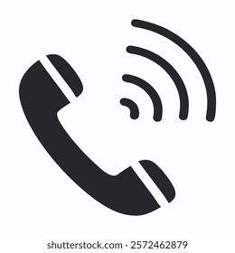 Minimalistic Phone Call Icon with Sound Waves