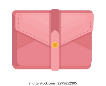 Minimalistic pink leather wallet. Vector illustration