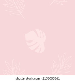 minimalistic pink pattern with a monster plant EPS 10