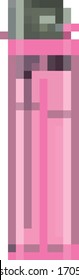 Icono de píxel minimalista de un solo encendedor rosa. Píxel de arte o ilustración para un videojuego. Imagen vectorial para el logotipo. EPS 10