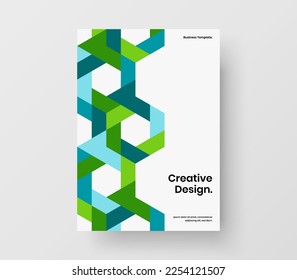 Minimalistic placard A4 design vector layout. Trendy geometric tiles catalog cover template.