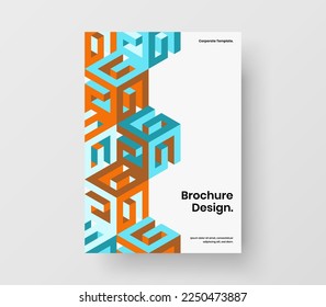 Minimalistic placard design vector concept. Trendy mosaic pattern leaflet illustration.