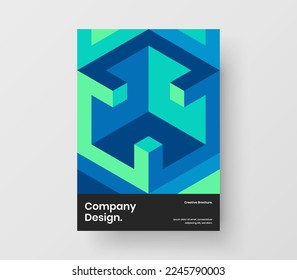 Minimalistic placard design vector illustration. Isolated mosaic shapes corporate cover layout.