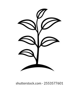 Minimalistic Plant Illustration Design on white background.