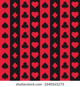 Minimalistic poker background with card symbols. Vector.
