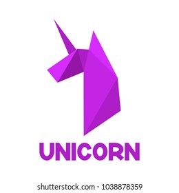 Minimalistic polygonal unicorn. It can be used for sticker, badge, card, patch, phone case, poster, t-shirt, mug etc.