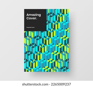 Minimalistic poster A4 design vector layout. Isolated mosaic pattern banner template.