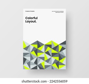 Minimalistic poster design vector illustration. Abstract geometric hexagons book cover template.
