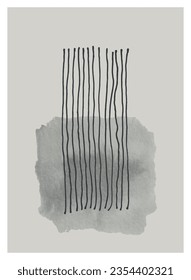 Afiche minimalista con líneas de dibujo a mano