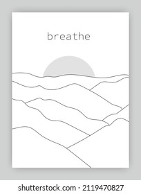 minimalistic poster with mountain landscape