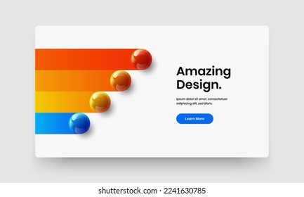 Minimalistic poster vector design concept. Simple realistic spheres presentation template.