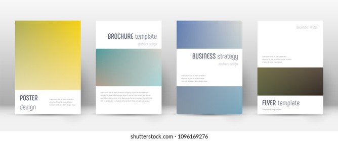 Minimalistic powerful template for Brochure, Annual Report, Magazine, Poster, Corporate Presentation, Portfolio, Flyer. Artistic color transition cover page.