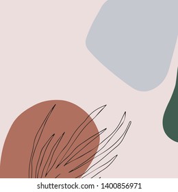 Minimalistic pre made abstract floral design for social media, post cards, banners and printing products. Modern vector background