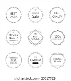 Minimalistic premium quality badge set