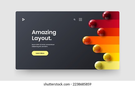 Minimalistic presentation design vector concept. Geometric 3D balls pamphlet illustration.