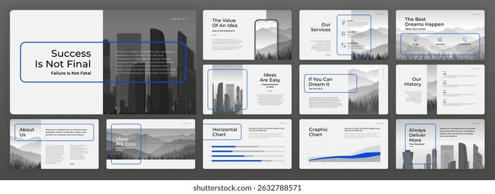 Minimalistic presentation template. Use for creative presentation background, brochure design, website slider, landing page, annual report, company profile, brand guidelines, pitch deck, proposal.