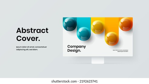 Minimalistic presentation vector design concept. Isolated computer display mockup banner illustration.
