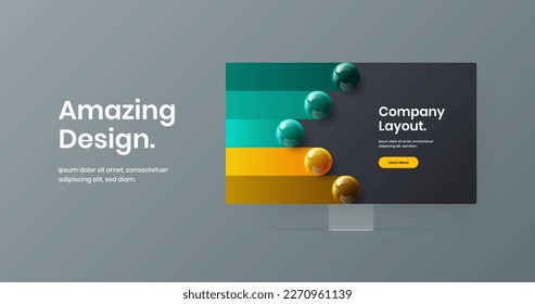 Minimalistic presentation vector design concept. Isolated monitor mockup website screen layout.