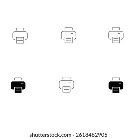 Minimalistic print icon representing a printer, designed for user interfaces, websites, mobile apps, or software applications. Simple and clean vector style, perfect for office, technology, business