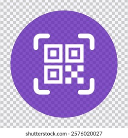 Minimalistic QR Code Icon with Transparent Background